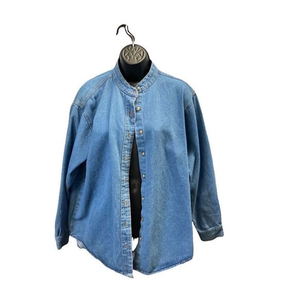 Blue Button Down Denim Shirt - Picture 1 of 6